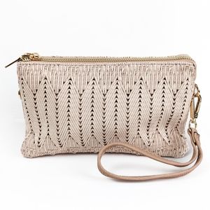 NWT Jen & Co. Riley Woven Crossbody Clutch, Mauve